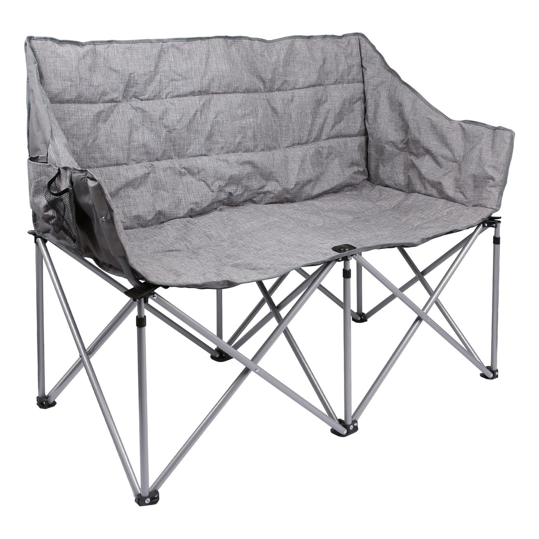 Padded Folding Double Camping Chair - Grey