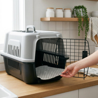 Hard-Sided Cat Carrier - Medium - Grey/Black