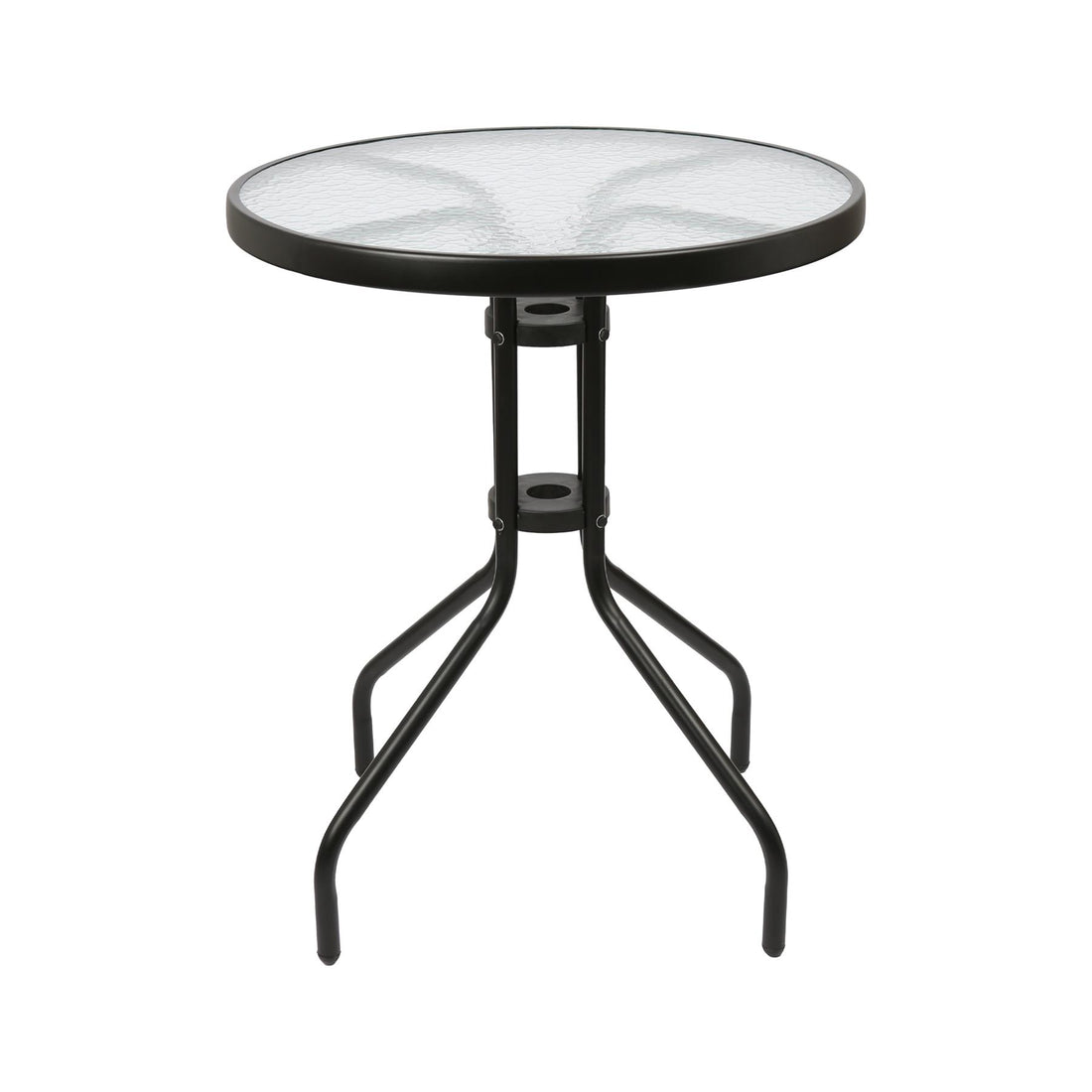 Sussex Round Glass Top Garden Dining Table - 60cm x 70cm - Black