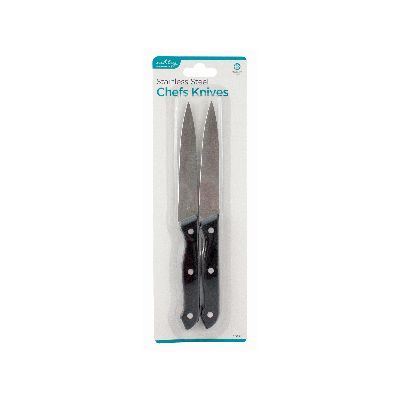 Stainless Steel Chef Knives - Black - Pack of 2 - By Ashley