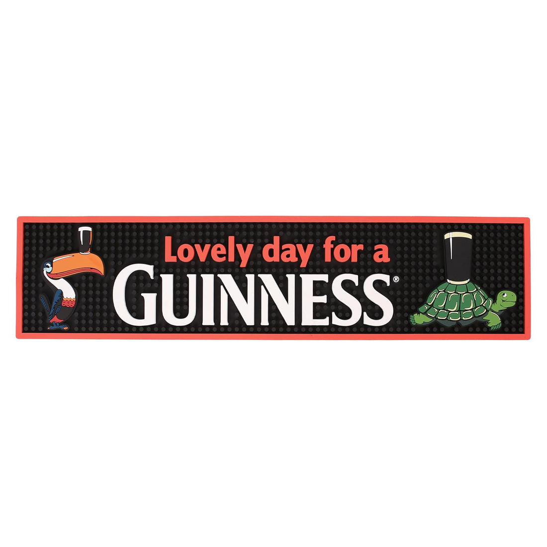Guinness Toucan PVC Bar Mat - 50 x 12cm - Black/Red