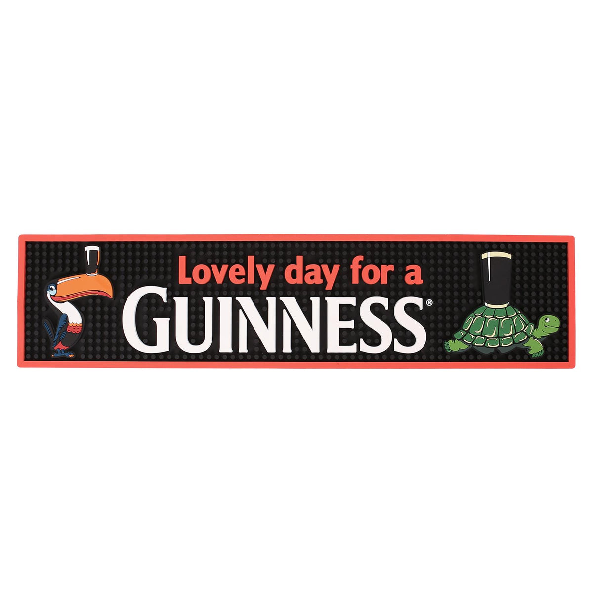 Guinness Toucan PVC Bar Mat - 50 x 12cm - Black/Red