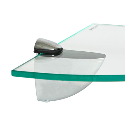 Floating Glass Corner Shelf - 30cm