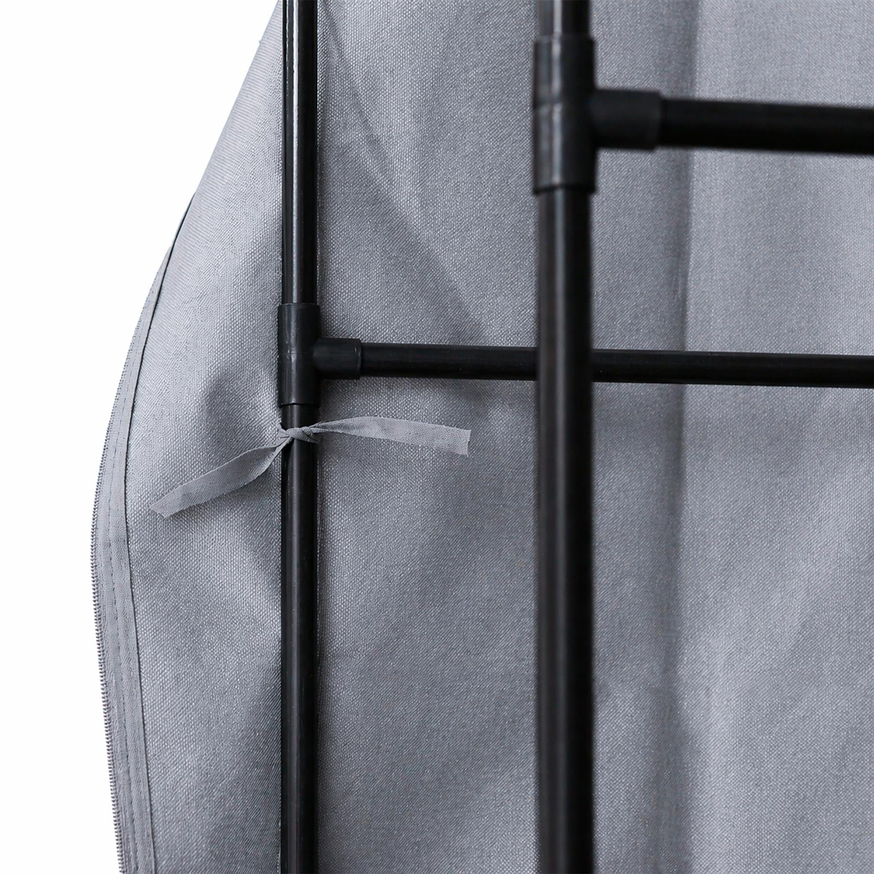 Portable Fabric Wardrobe - 130 x 45 x 167cm - Grey