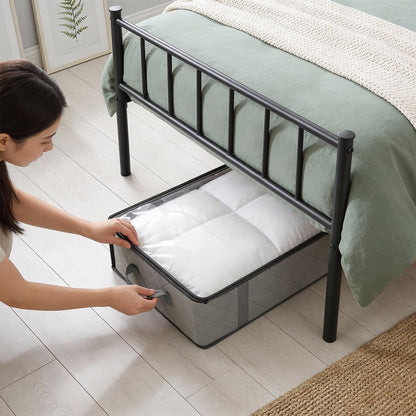 95 Litre Under Bed Storage Bags with Lid - Grey - Pack of 5