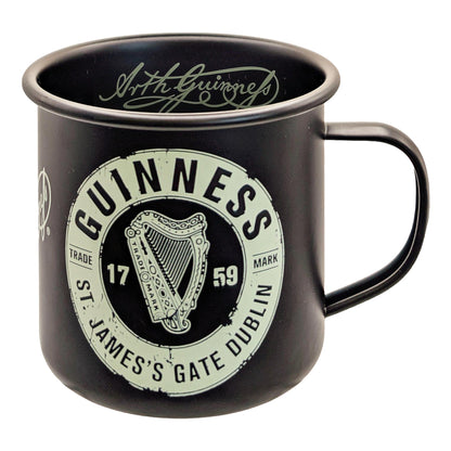 250ml Label Enamel Mug - Black