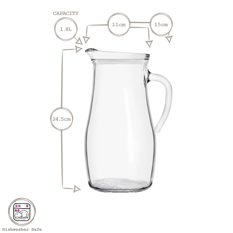 1.8L Misket Glass Water Jug with Silicone Lid - By LAV