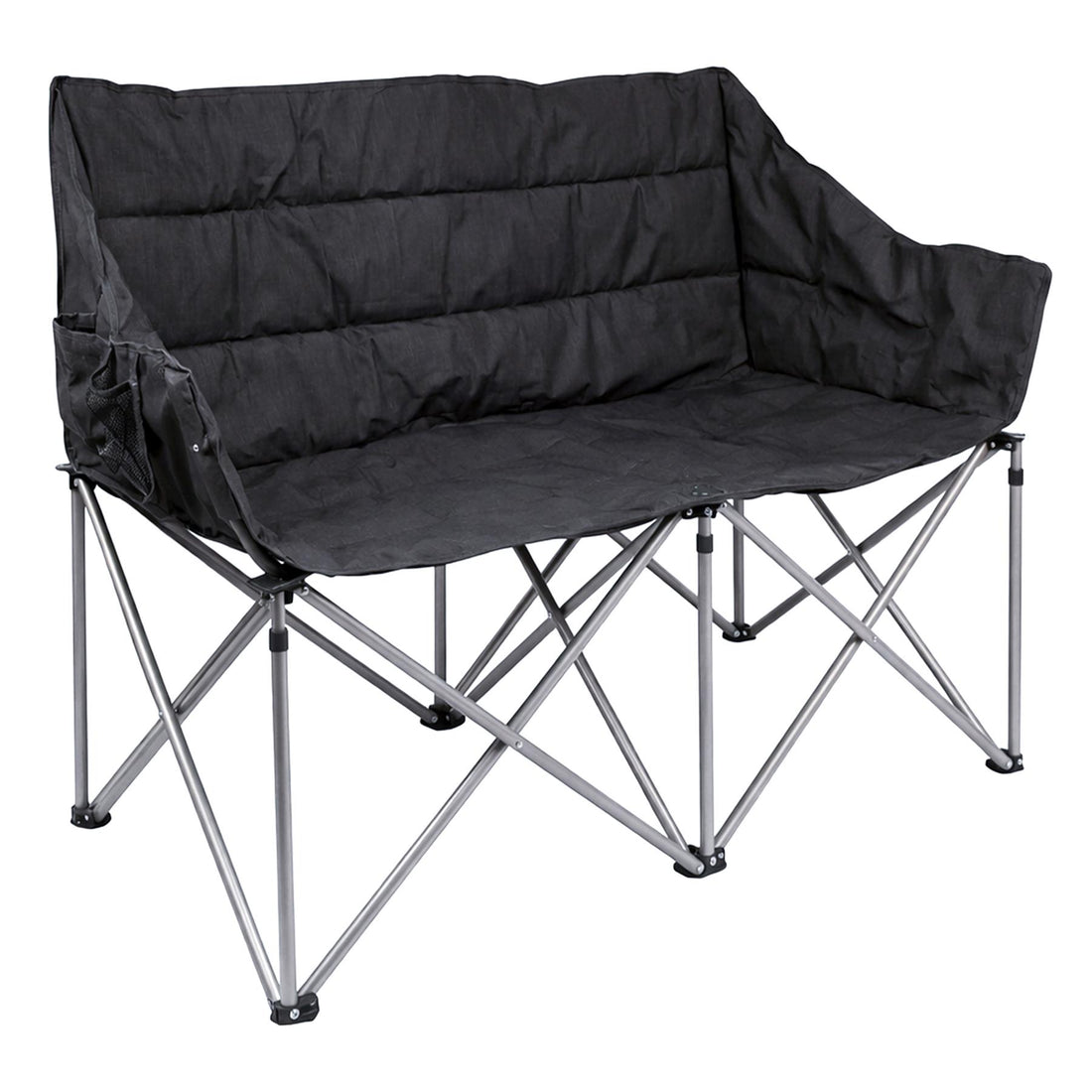 Padded Folding Double Camping Chair - Black