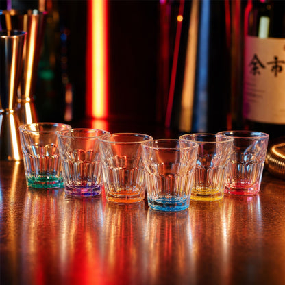 55ml Panelled Shot Glass with Coloured Base