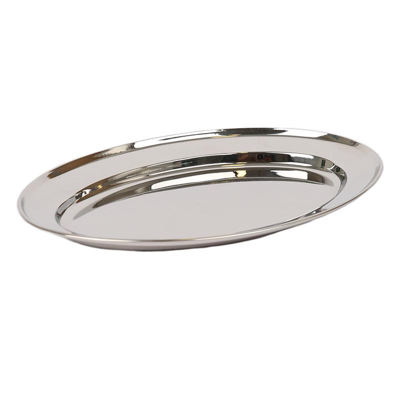 30cm x 20.5cm Oval Stainless Steel Serving Platter - By Argon Tableware