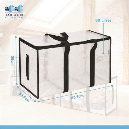Large Heavy Duty Moving Bags - 90L - Clear - Pack of 6