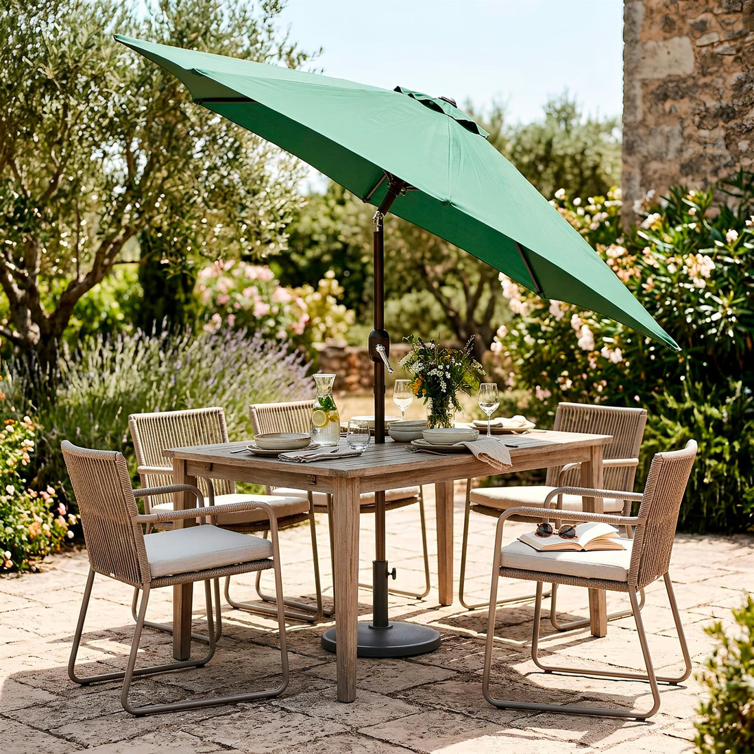 2.7M Tilting Garden Parasol - Green