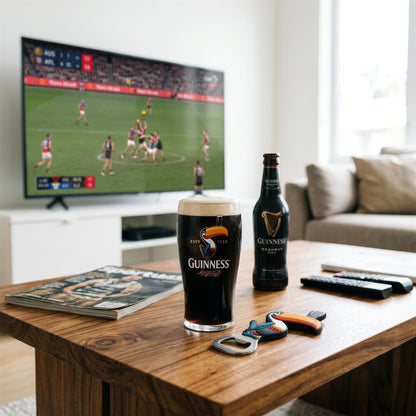 Guinness 2pc Toucan Pint Glass with Bottle Opener Set