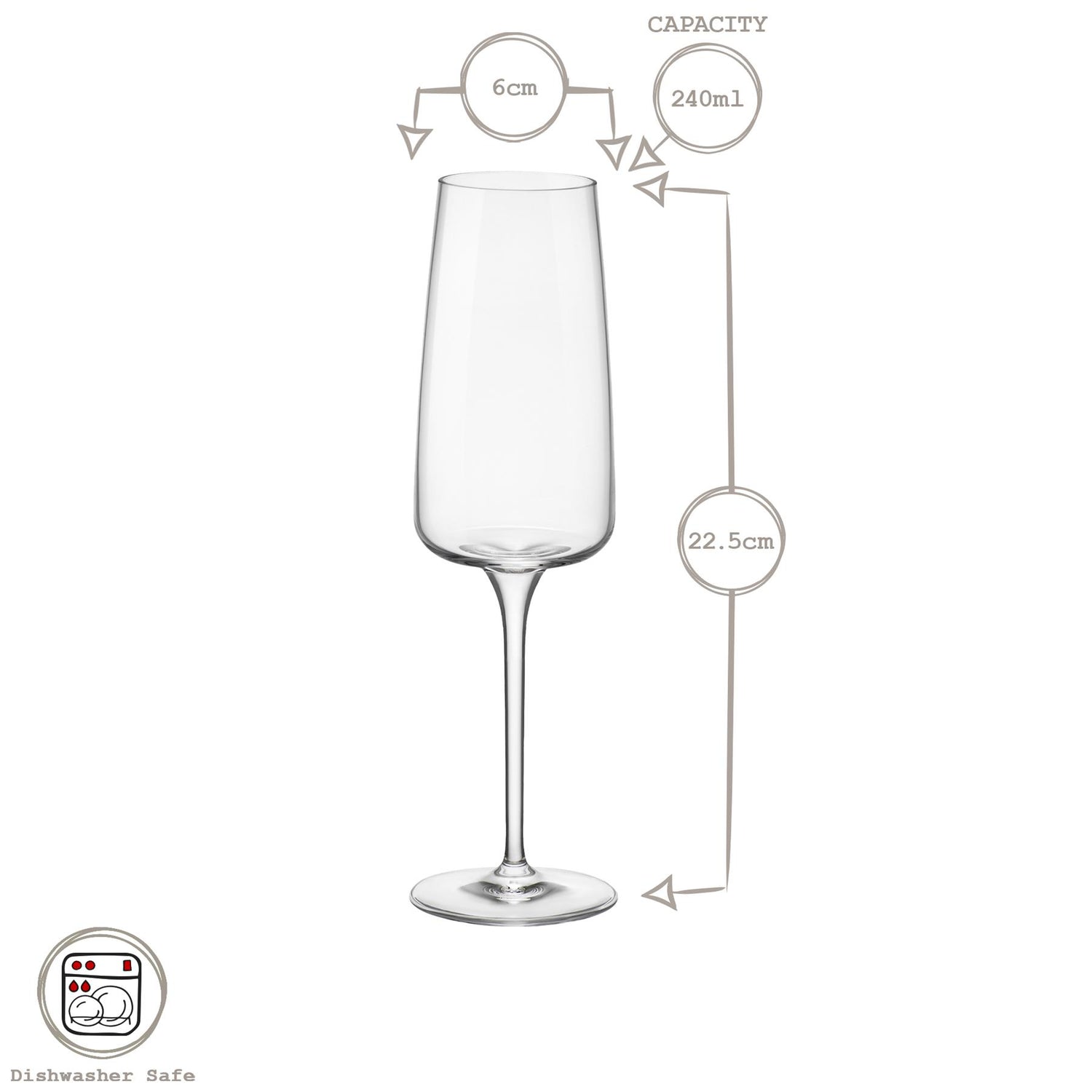 240ml Nexo Glass Champagne Flute