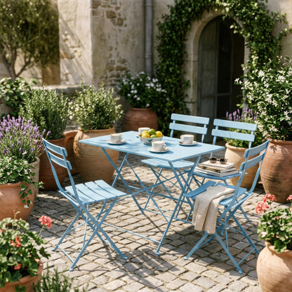 5 Piece Sussex Folding Patio Bistro Set - Blue