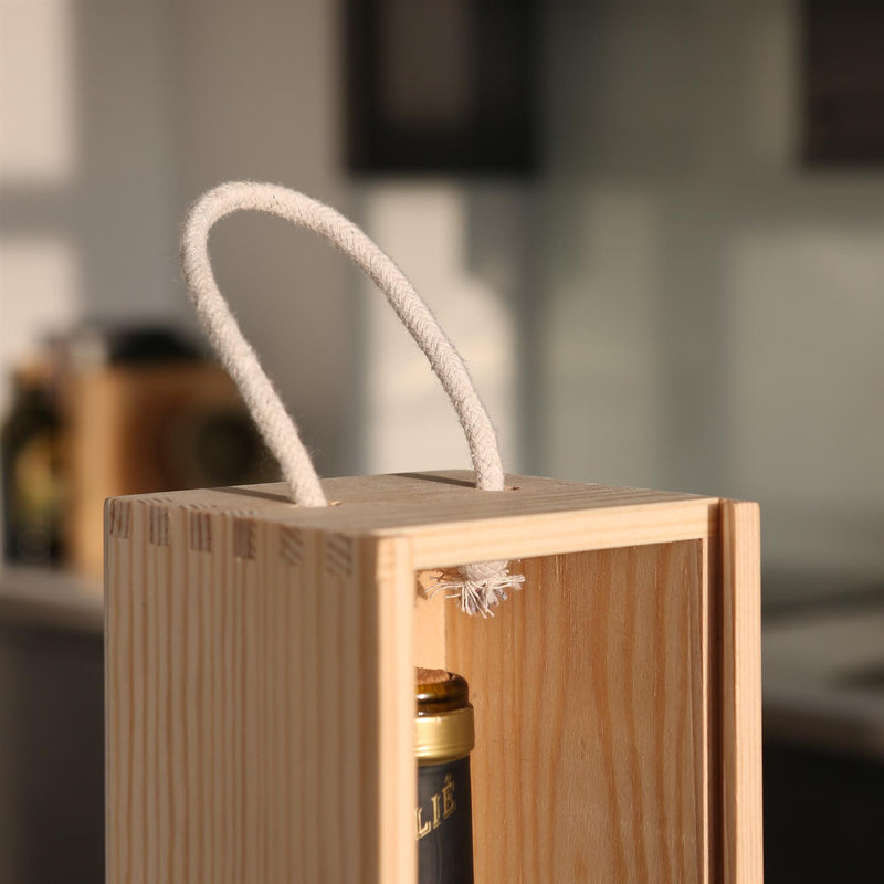 Single Bottle Wooden Wine Box - By Harbour Housewares