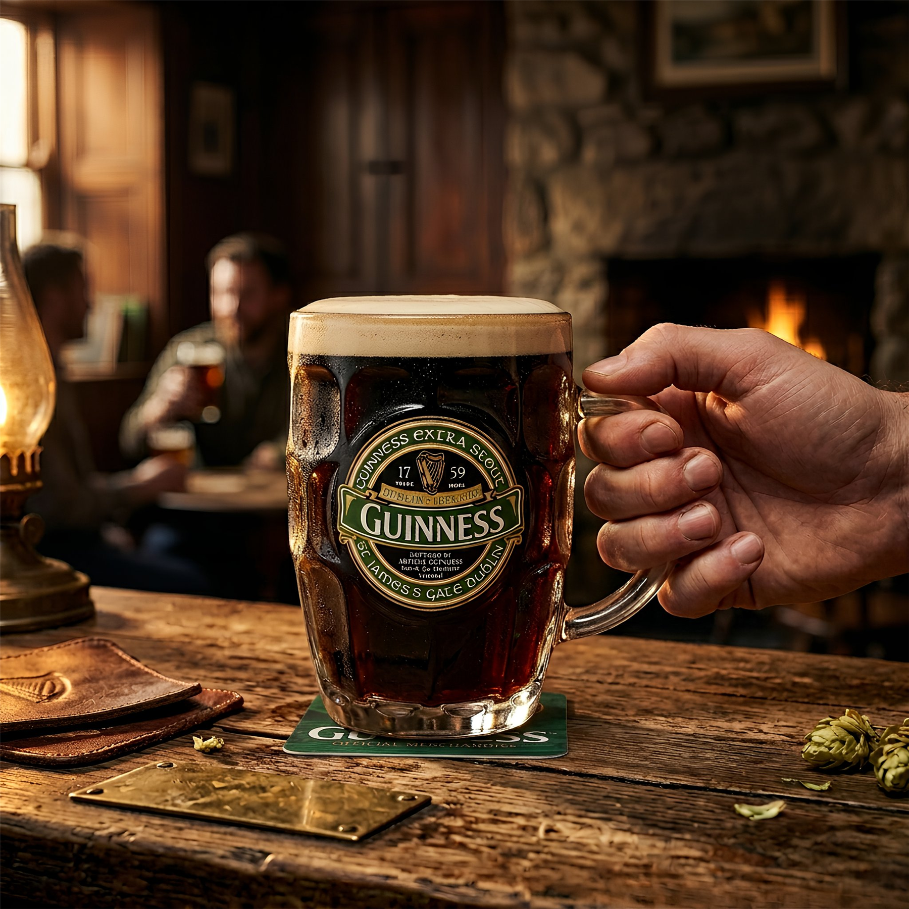 Guinness Ireland Dimpled Glass Tankard