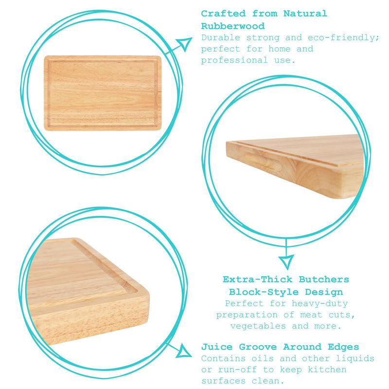 Wooden Butchers Block Chopping Board - 60cm x 40cm - By Argon Tableware