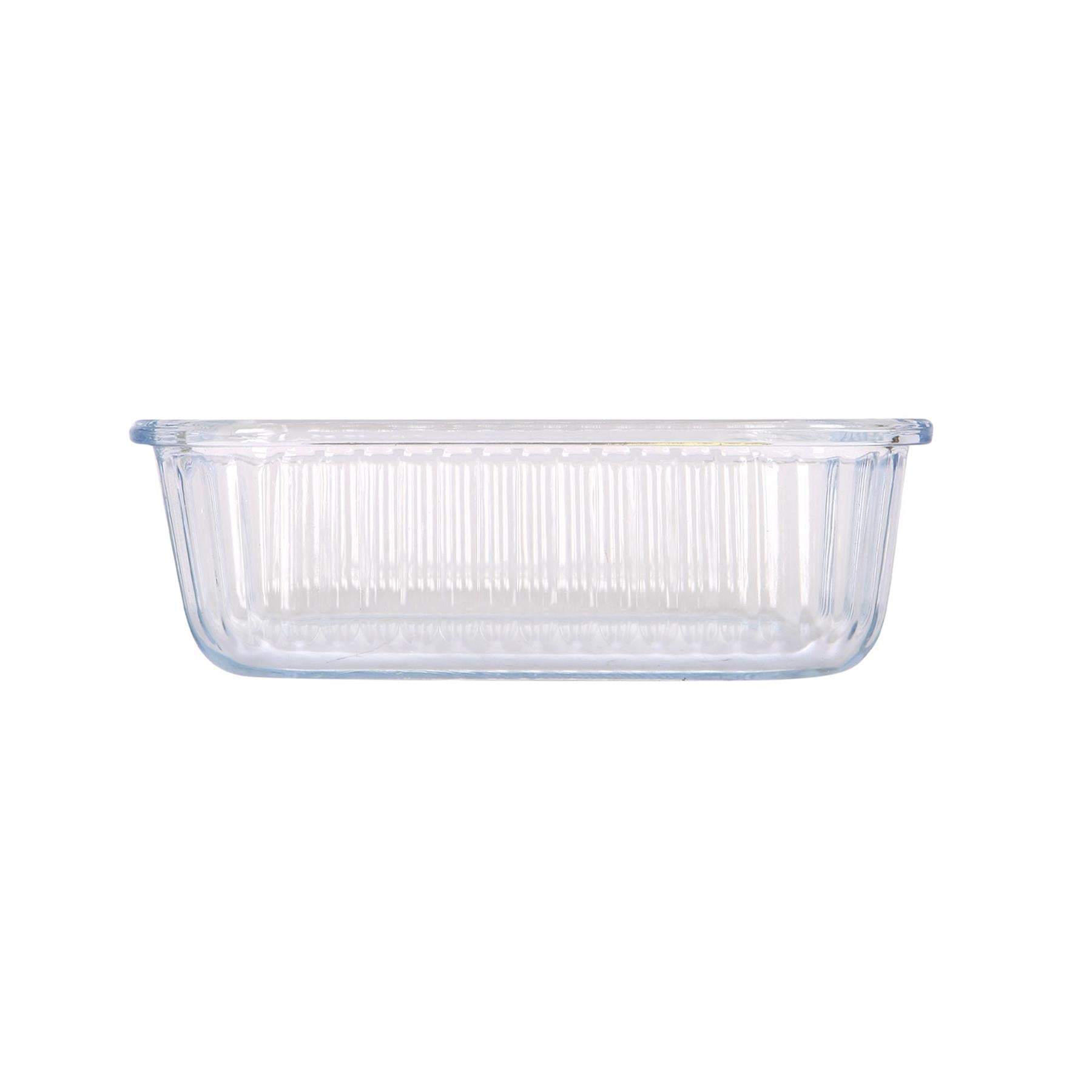 Optical Rectangular Glass Cake Dish - 17cm x 12.5cm