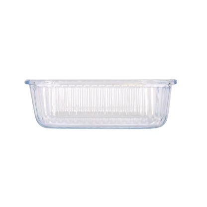 Optical Rectangular Glass Cake Dish - 17cm x 12.5cm