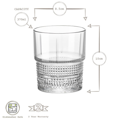 370ml Bartender Novecento Glass Tumbler