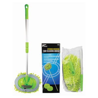 Microfibre Extendable Car Wash Brush - 43&quot; - Green - By Pro User