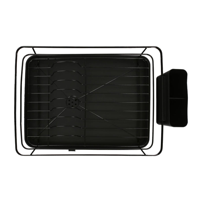 Metal Dish Drainer Rack with Drip Tray - Black