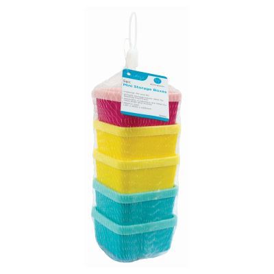 Plastic Stackable Food Storage Containers - 90ml - Multicoloured - Pack of 5 - By Ashley