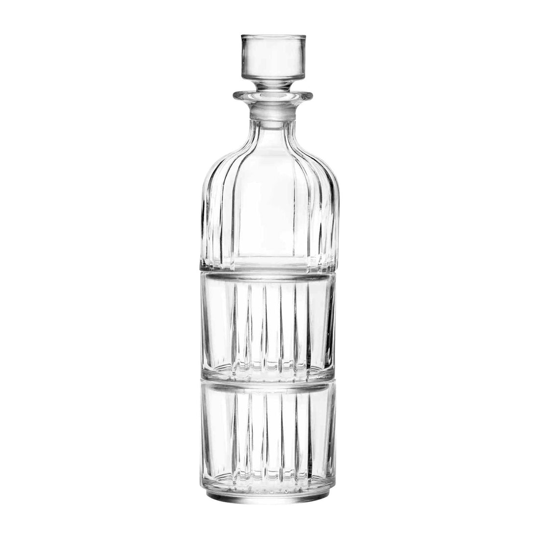 3 Piece 345ml Timeless Combo Stacking Glass Whisky Decanter Set