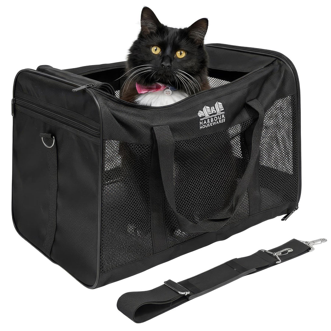 Foldable Cat Carrier - Large - Black