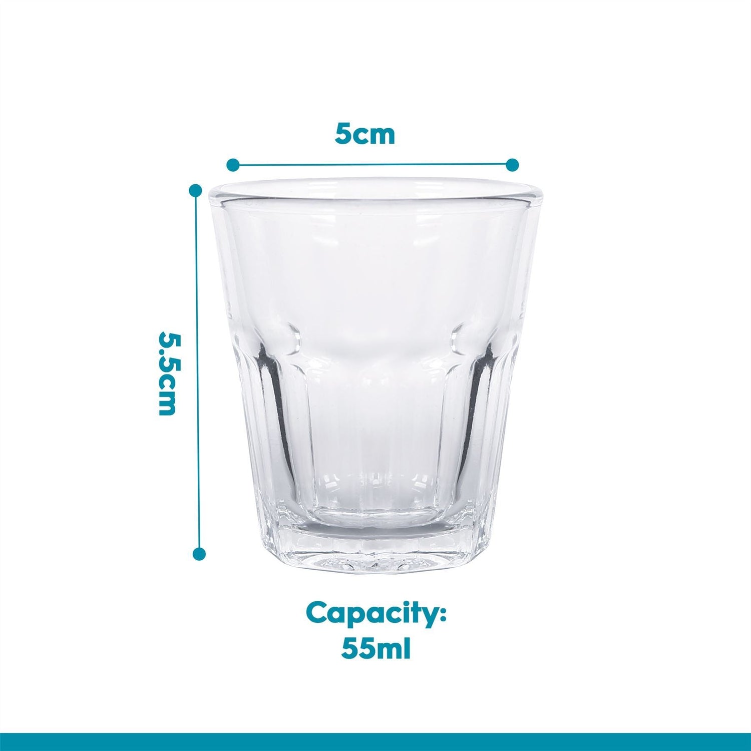 55ml Panelled Shot Glass