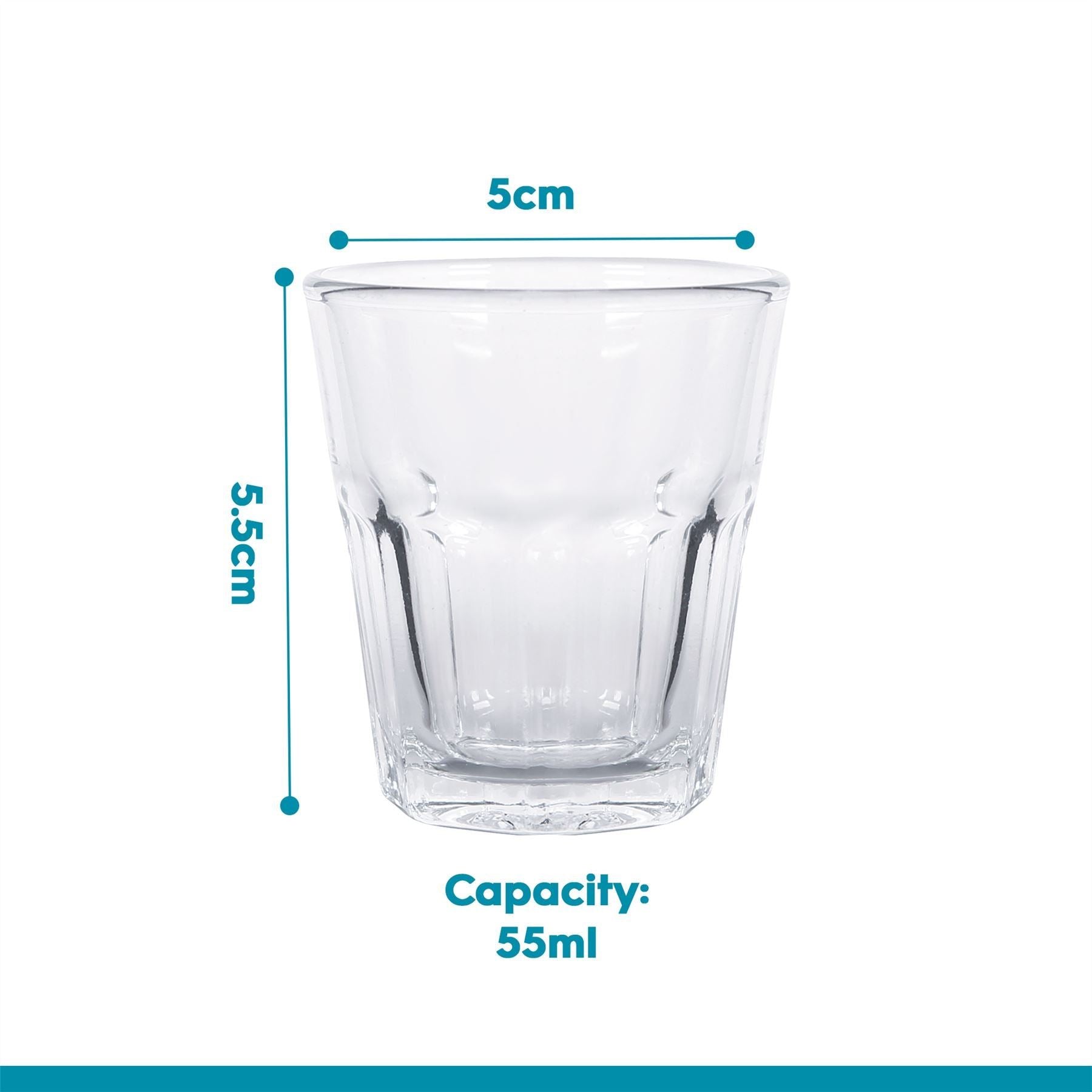 55ml Panelled Shot Glass
