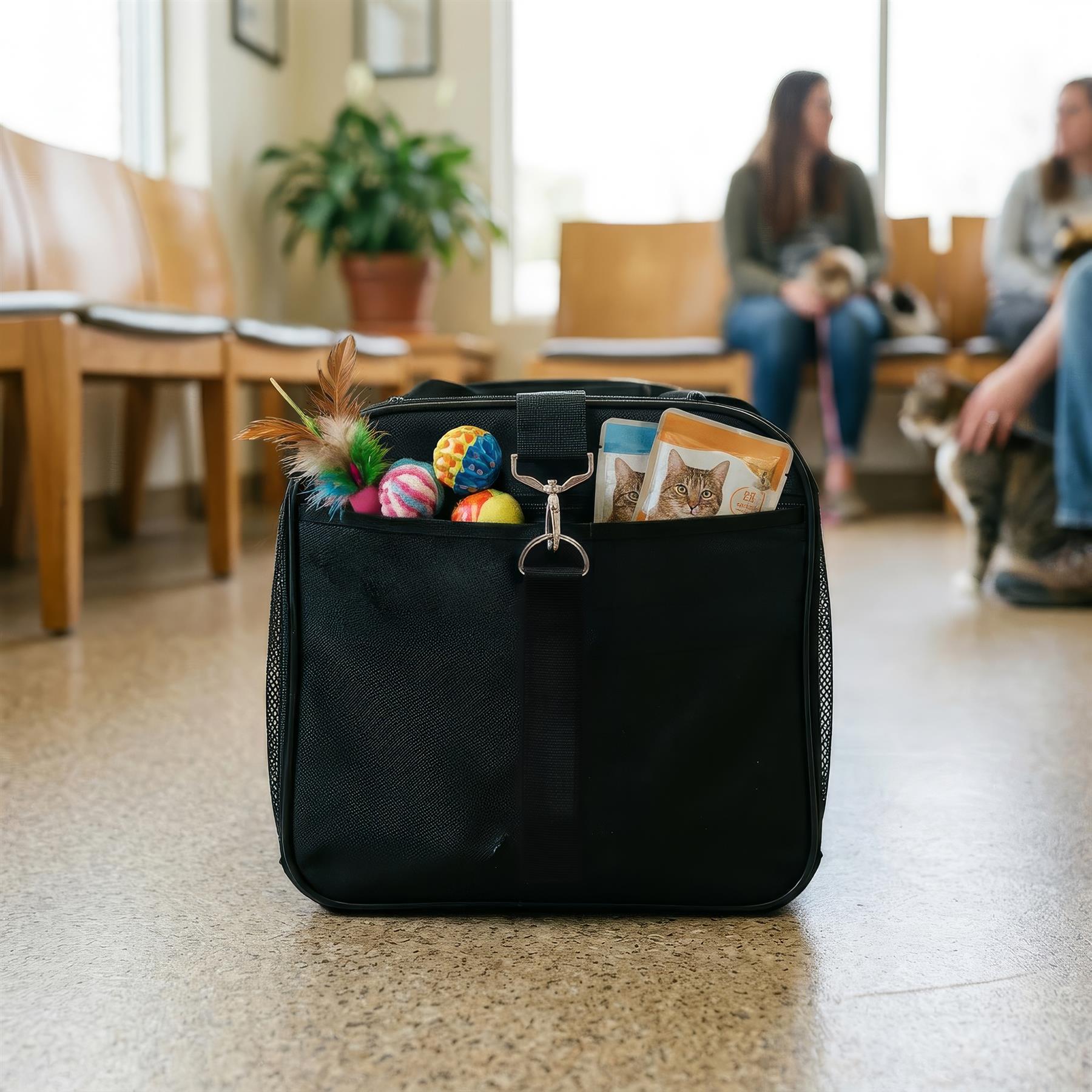 Foldable Cat Carrier - Small - Black