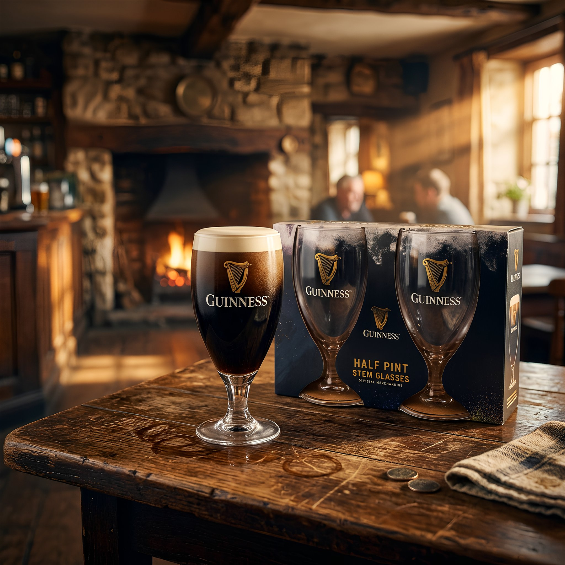 Guinness 2pc Stemmed Half Pint Glass Set