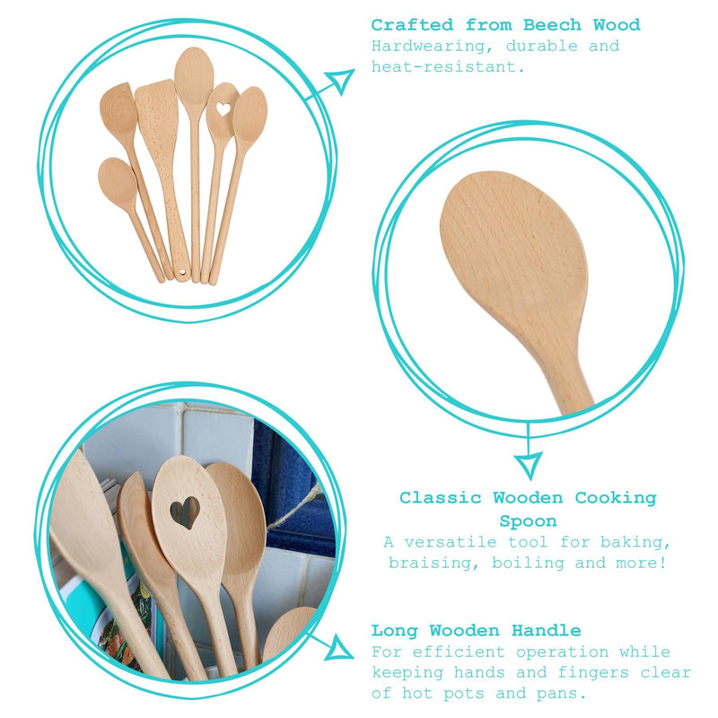 Wooden Cooking Spoon - 20cm - By Argon Tableware