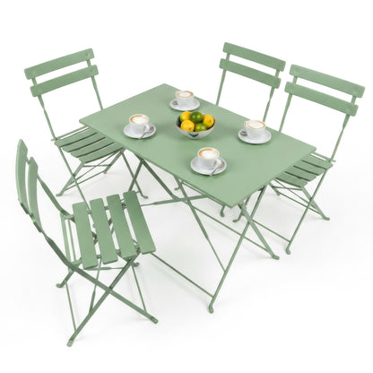 5 Piece Sussex Folding Patio Bistro Set - Sage Green