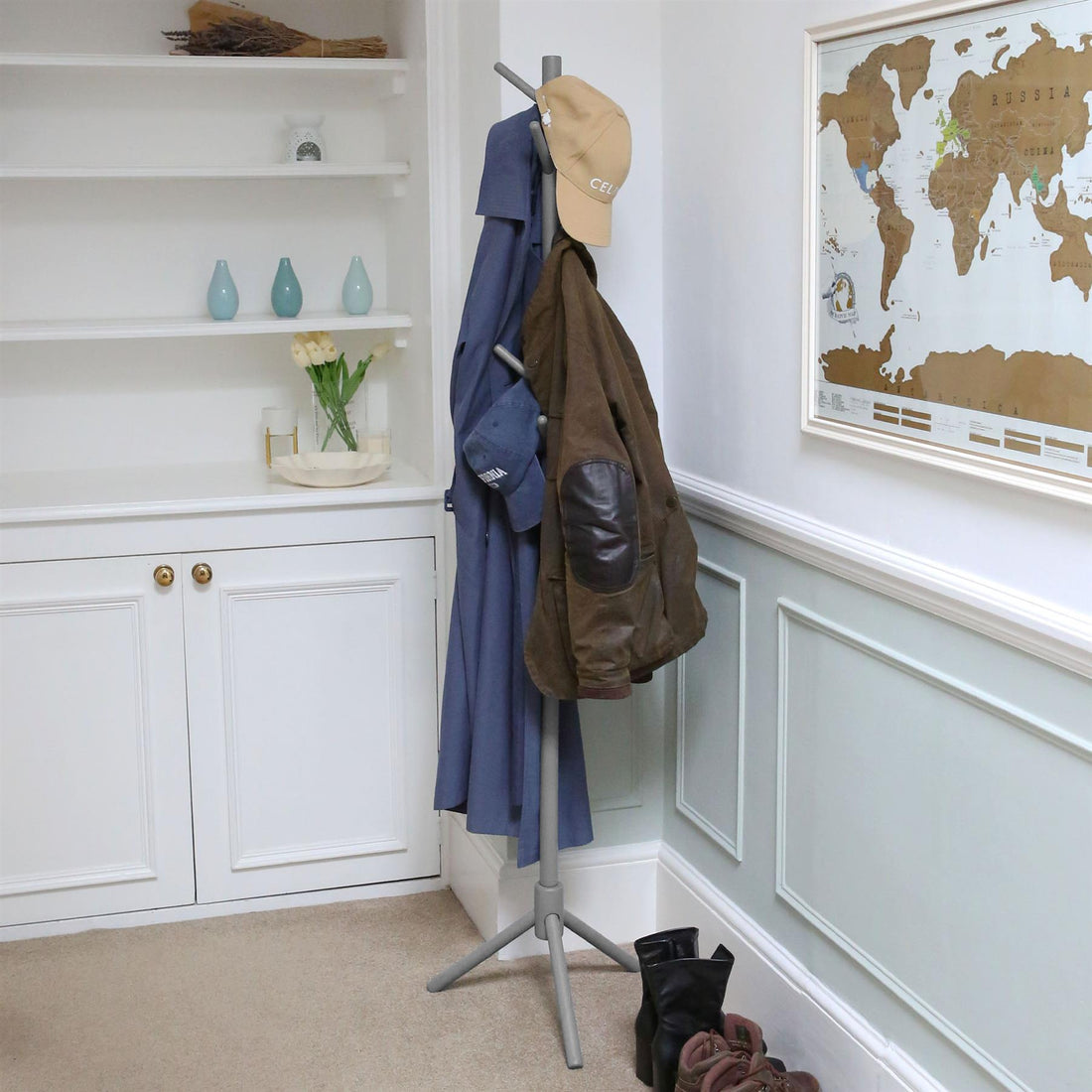 Free-Standing Wooden Coat Rack