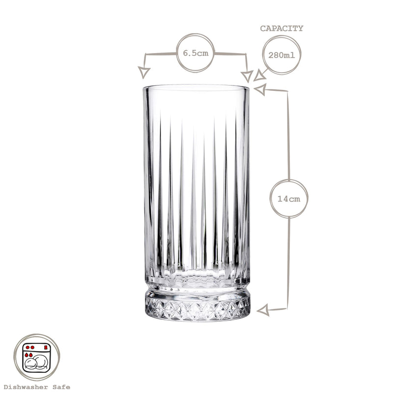 280ml Elysia Highball Glass - By Pasabahce