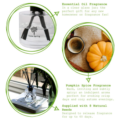 Glass Reed Diffuser - 200ml - Pumpkin Spice