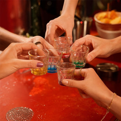 55ml Panelled Shot Glass with Coloured Base