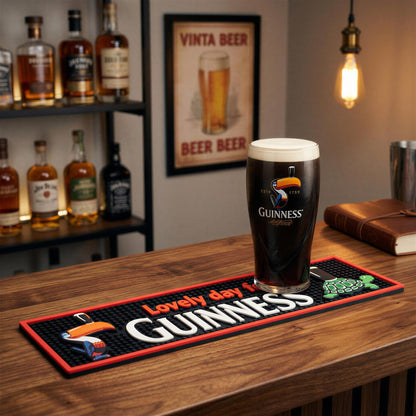 Guinness Toucan PVC Bar Mat - 50 x 12cm - Black/Red