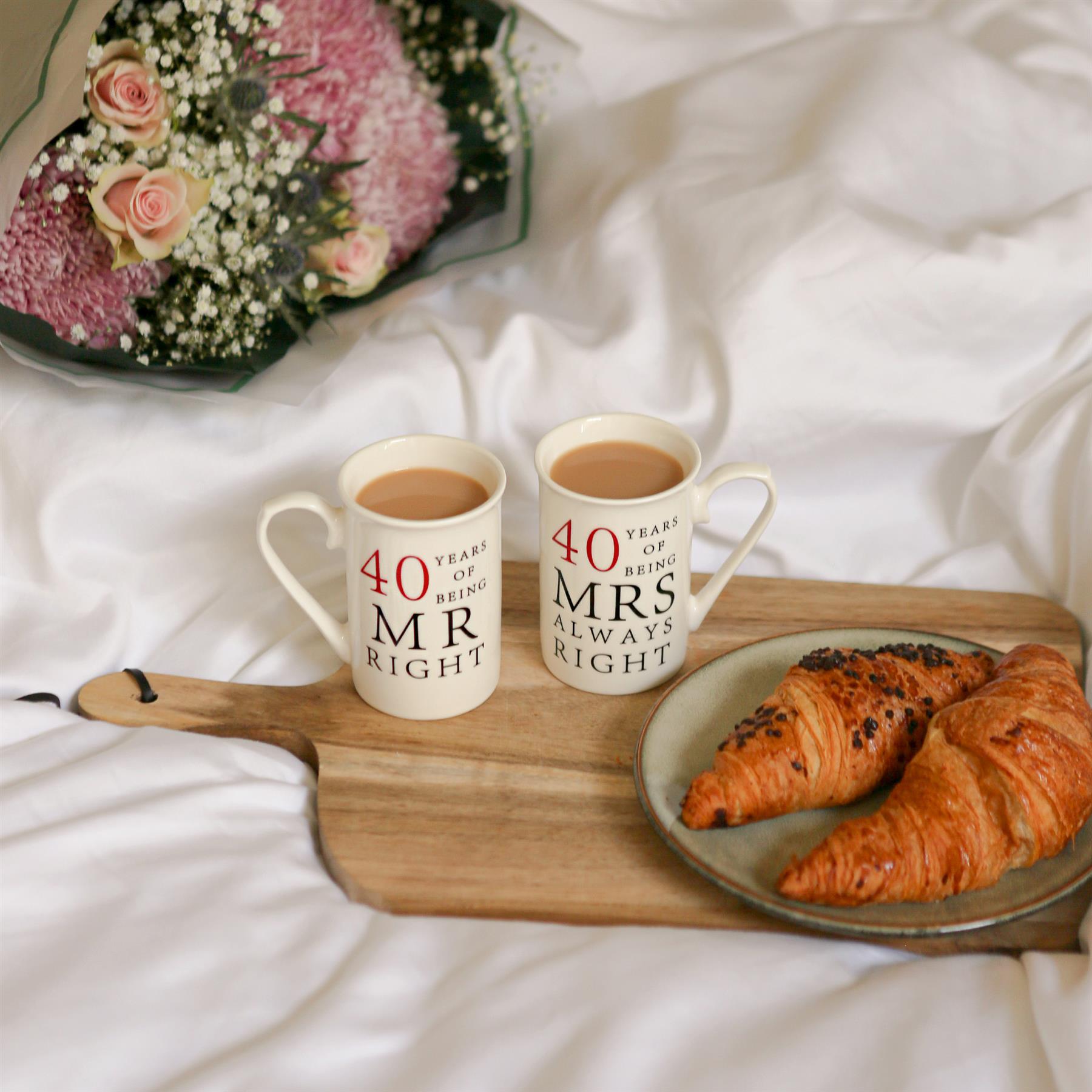 40th Anniversary New Bone China Mug Set - 300ml