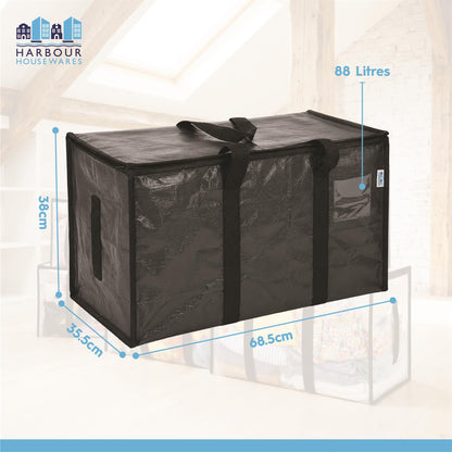 Large Heavy Duty Moving Bags - 90L - Anthracite - Pack of 6