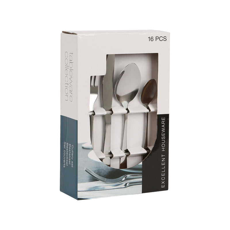 16pc Classic Stainless Steel Cutlery Set - By Excellent Houseware