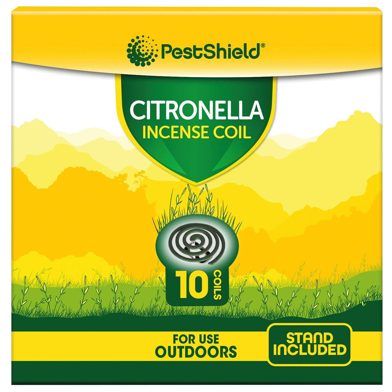 Outdoor Citronella Incense Coils & Stand - Green - Pack of 10 - By PestShield