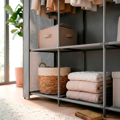 Portable Fabric Wardrobe - 211 x 45 x 167cm - Grey