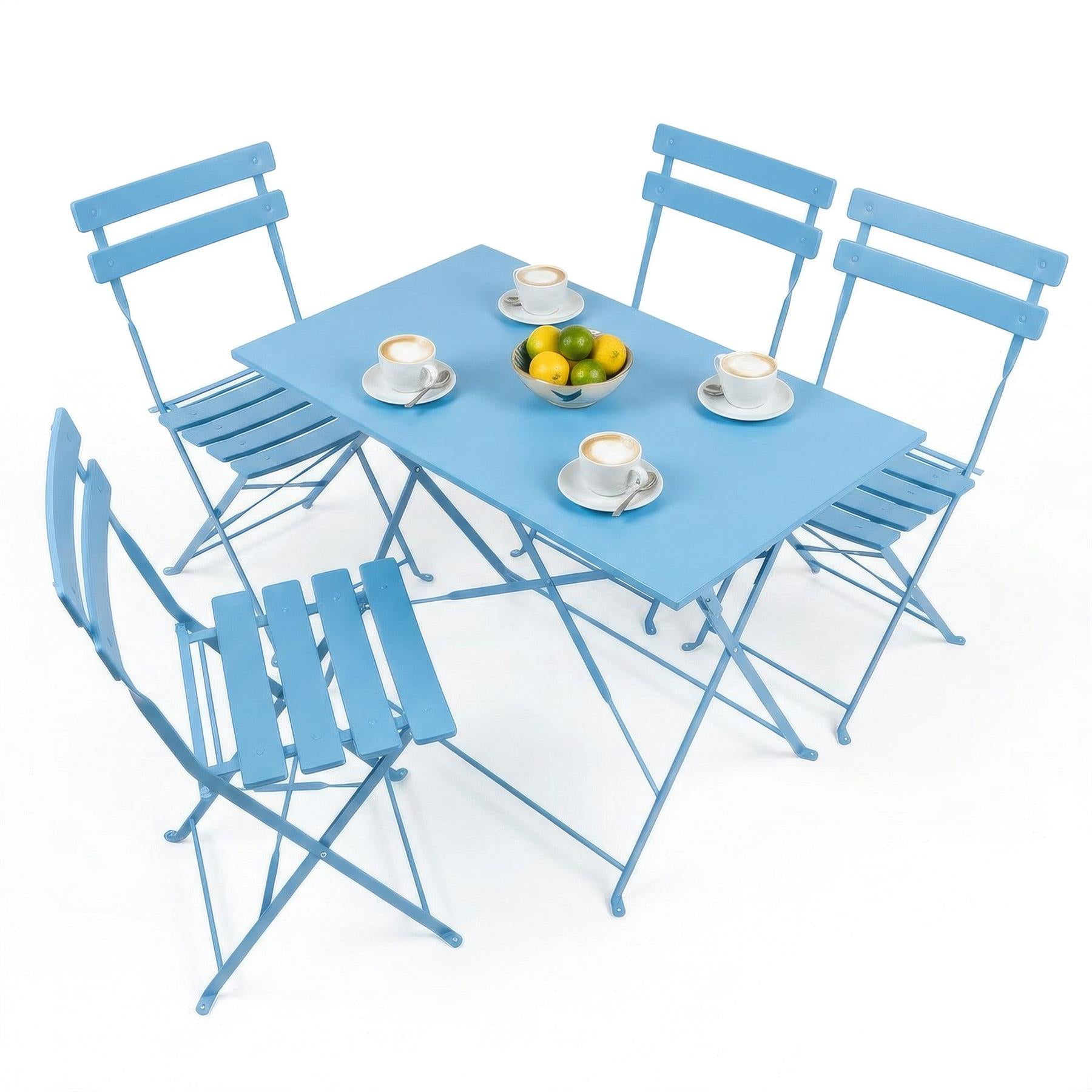 5 Piece Sussex Folding Patio Bistro Set - Blue