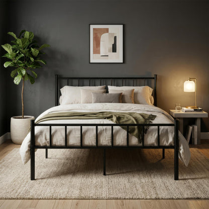 Double Metal Bed Frame - 4ft 6" - Black