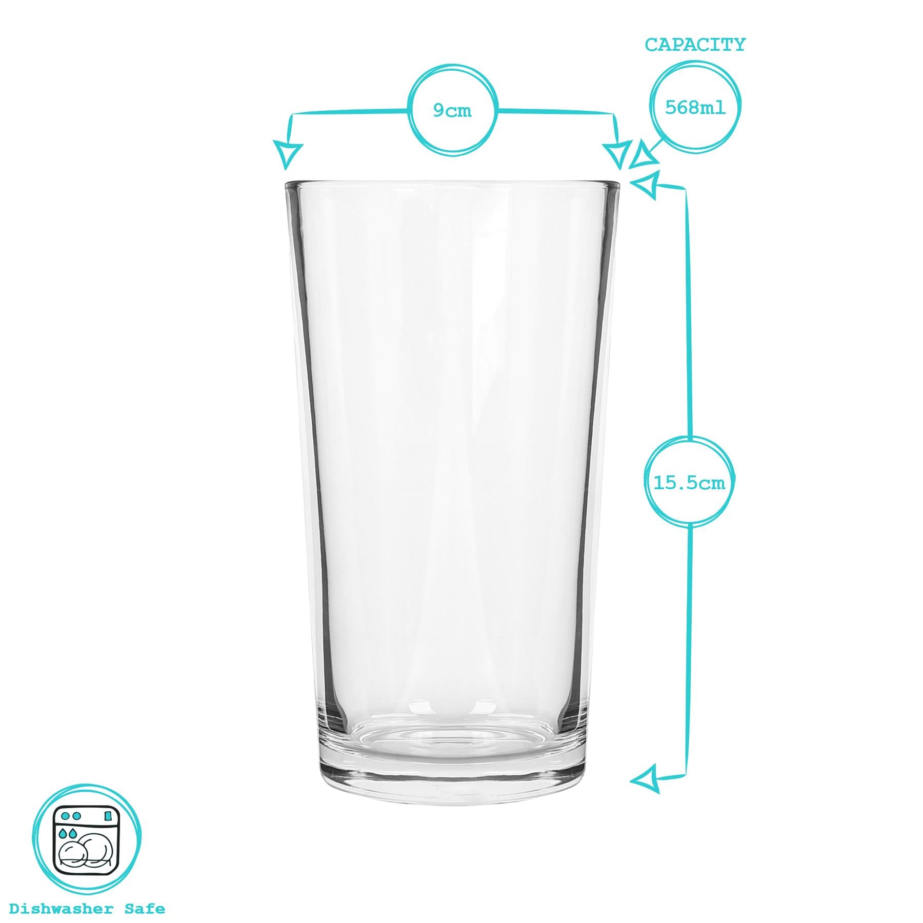 568ml (20oz) Conical Pint Beer Glass