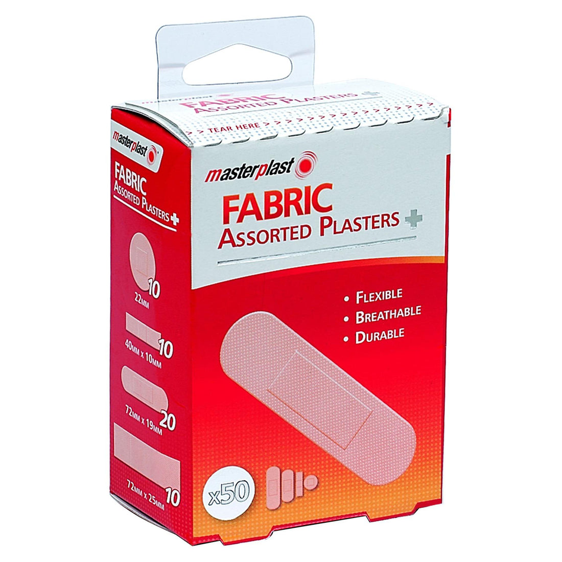 Assorted Fabric Plasters - Pack of 50 - By Masterplast